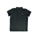 Moto Corse Black Polo with Titanium Buttons