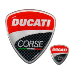 Set di 2 Adesivi 3D Logo Ufficiale Ducati Scudetto Ducati 25mm