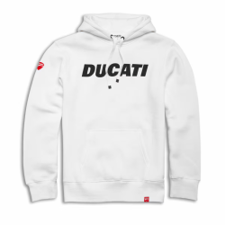 Felpa con Cappuccio Ducati Logo in Bianco