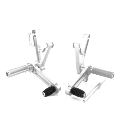 Adjustable DBK Rearsets with Eccentric Footpegs Ducati Silver