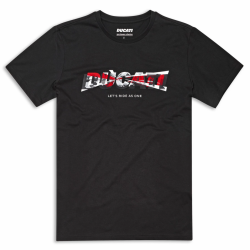 Camiseta Ducati Graphics "Let's Ride as One" Preta