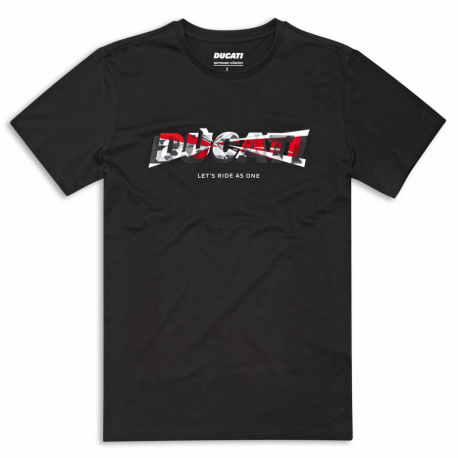 T-shirt Ducati Graphics "Let's Ride as One" Noire