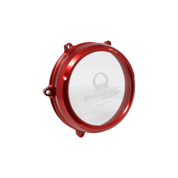 Ducati Panigale V4 CNC Transparent Clutch Cover Pramac Edition Red