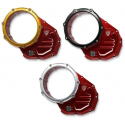 Red CNC Racing Ducati Bicolor-Clear clutch cover CA504R