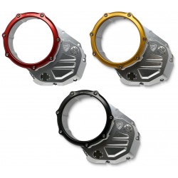 Silver CNC Racing Ducati Bicolor-Clear clutch cover CA504S